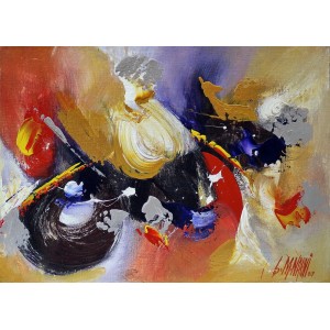 S. M. Naqvi, Acrylic on Canvas, 10  x 14 Inch, Abstract Painting, AC-SMN-028